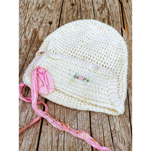 Antique lot crochet baby hat Wool/cotton - Picture 9 of 16